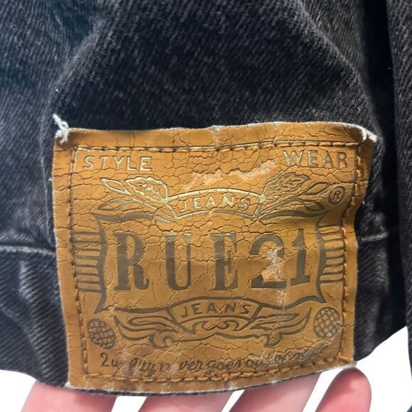 Rue21 Black Denim Jean Jacket Size L/XL - Picture 8 of 8